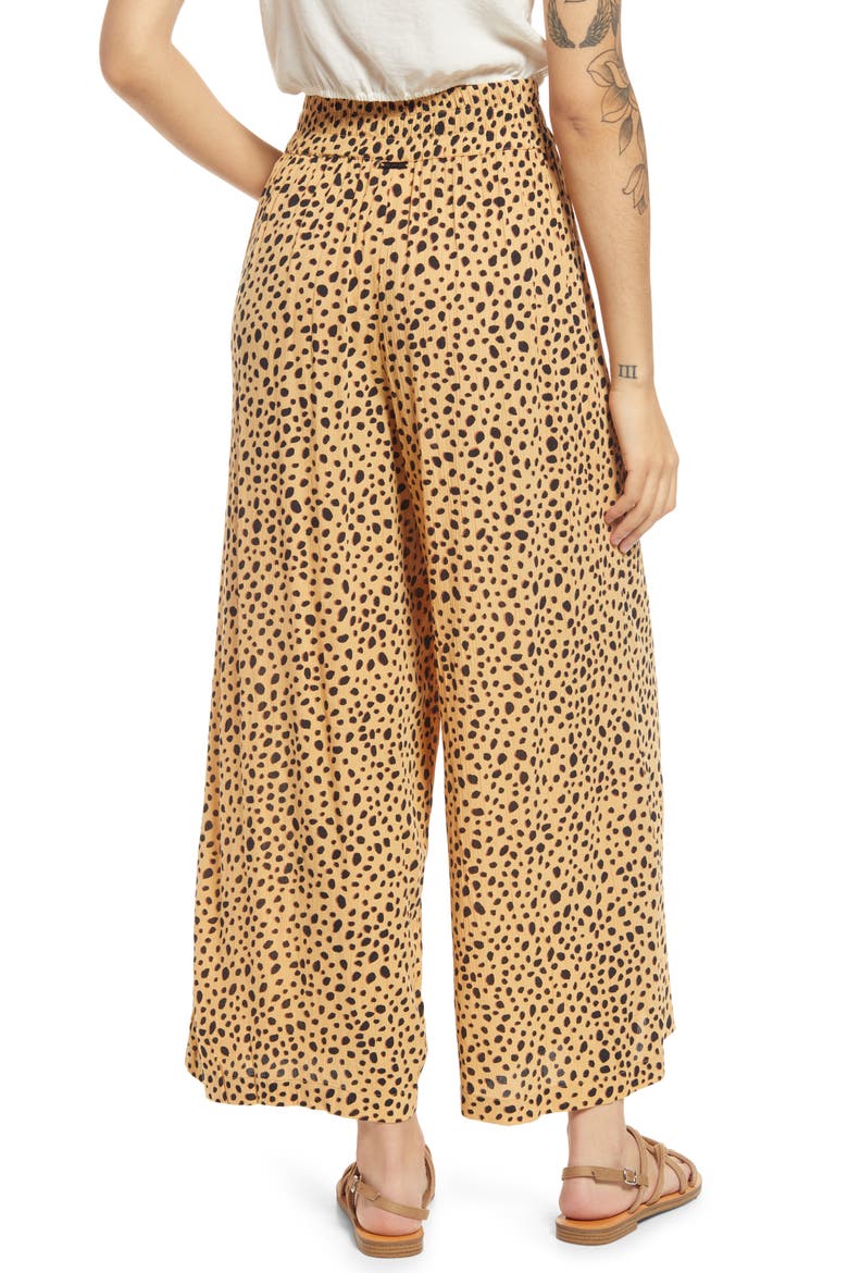 x Sincerely Jules For Shore Animal Print Wide Leg Pants, Alternate, color, GOLD DUST