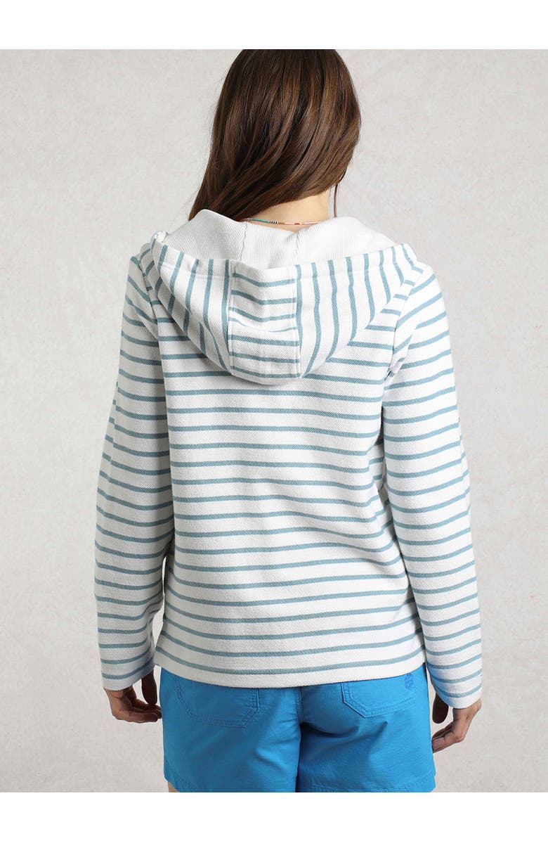 Weird Fish Striped Full Zip Hoodie, Alternate, color, Mineral Blue
