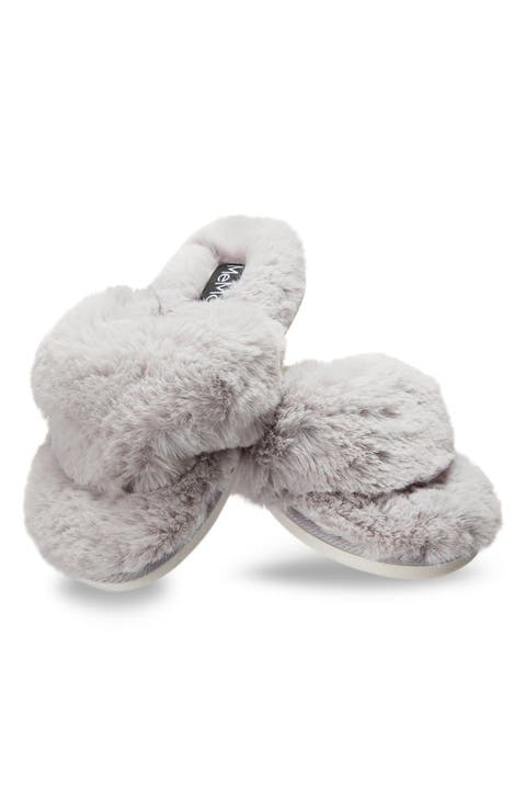 Fuzzy Plush Faux Fur Flip Flop Slipper