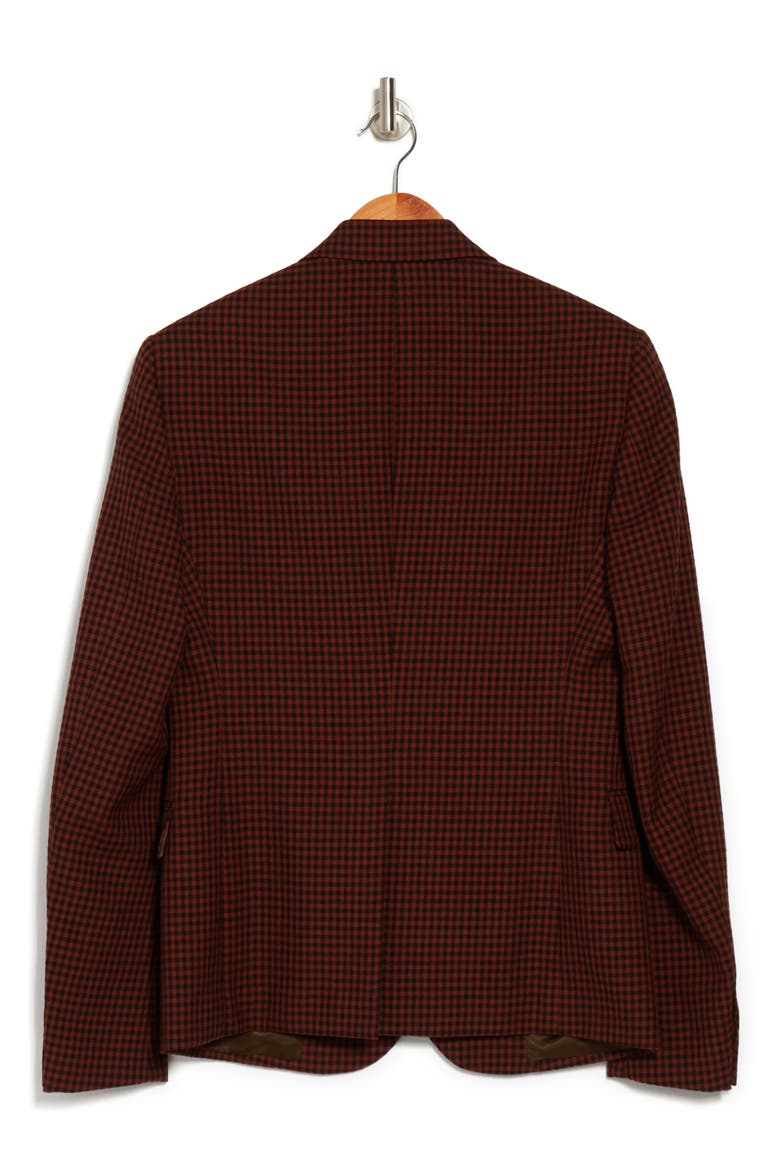 Check Print Two Button Notch Lapel Wool Sport Coat, Alternate, color, RUGGINE