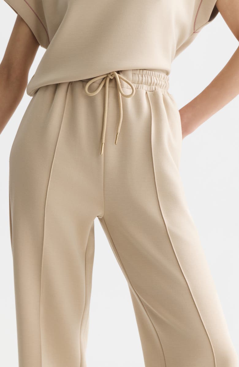 Scotch & Soda Tie Waist Wide Leg Sweatpants, Alternate, color, Doeskin