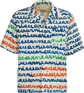 Marni Logo Stripe Cotton Camp Shirt