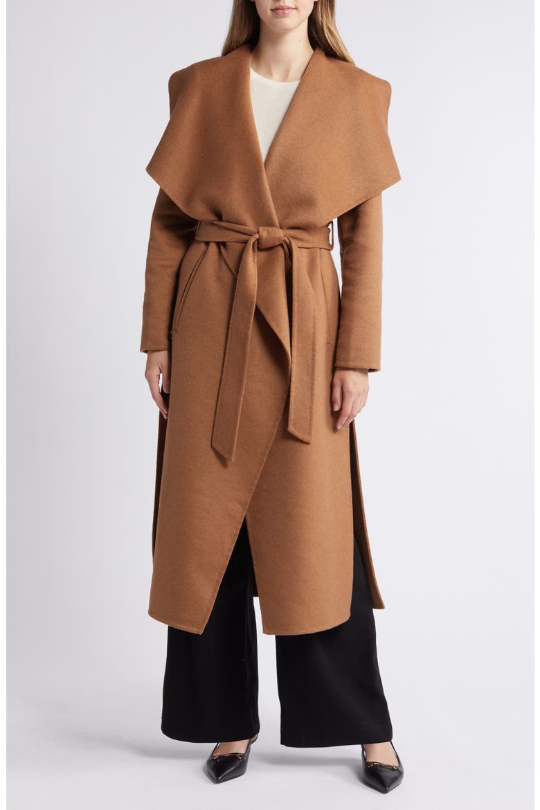 Scarlet Long Wrap Coat, Main, color, TOFFEE