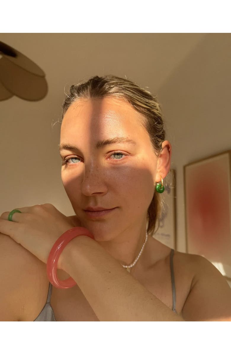 seree Silk Collection Blush Pink Jade Stone Bangle, Alternate, color, Pink