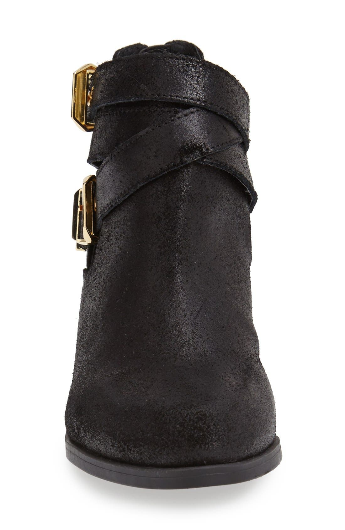 'Scoundrel' Distressed Leather Bootie, Alternate, color, BLACK DISTRESSED