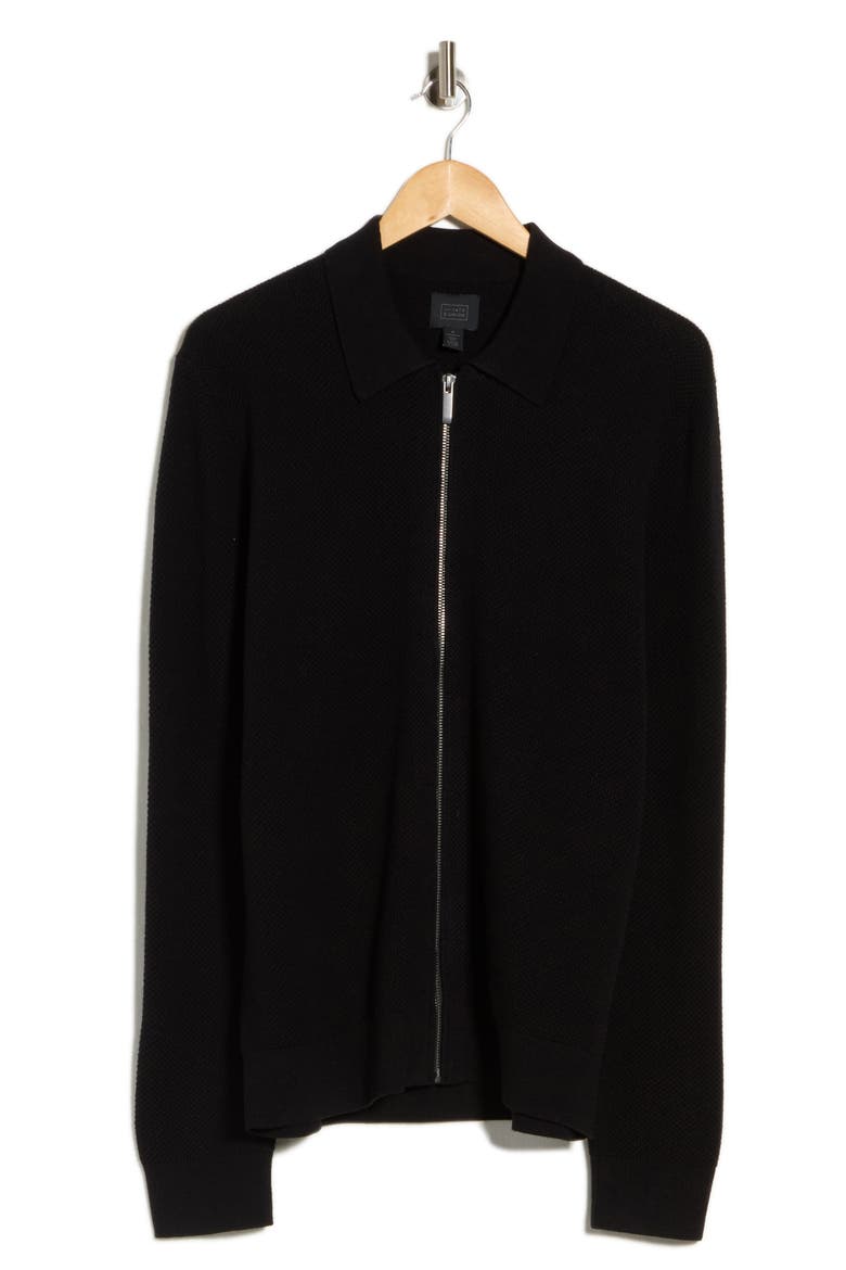 Zip Up Cardigan, Alternate, color, BLACK