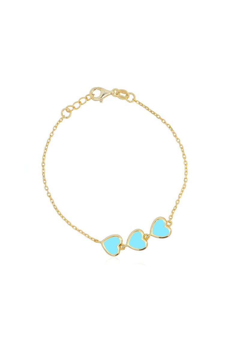 Turquoise Trio Heart Bracelet, Main, color, Turquoise