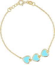 The Lovery Fine Jewelry Turquoise Trio Heart Bracelet