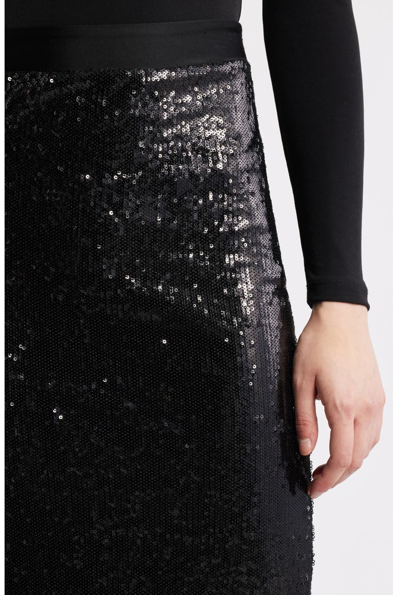 Ebibi Sequin Midi Skirt, Alternate, color, BLK