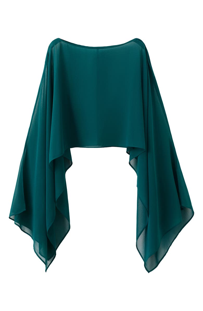 MANGO TEEN Flowing Cape Top, Alternate, color, Petrol Blue
