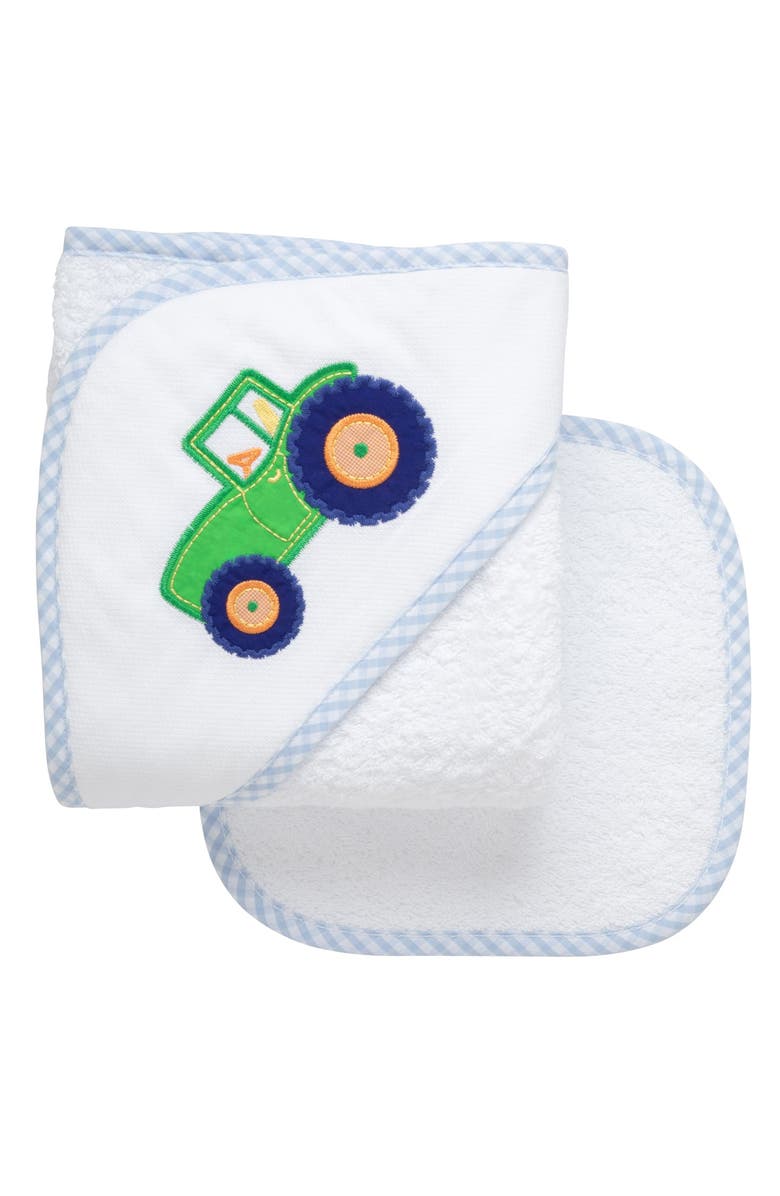 3 Marthas Classic Adventures Applique Hooded Towel & Washcloth Set, Main, color, 