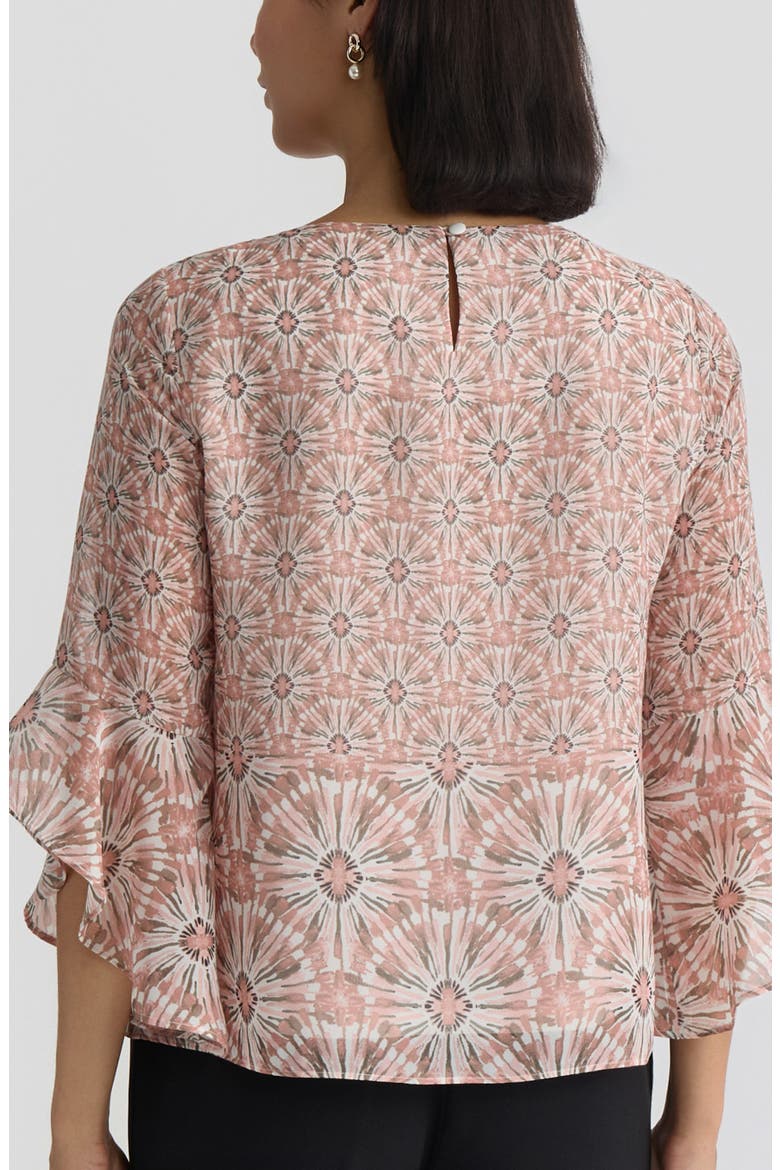 Print Ruffle Sleeve Top, Alternate, color, TEAROSE MULTI