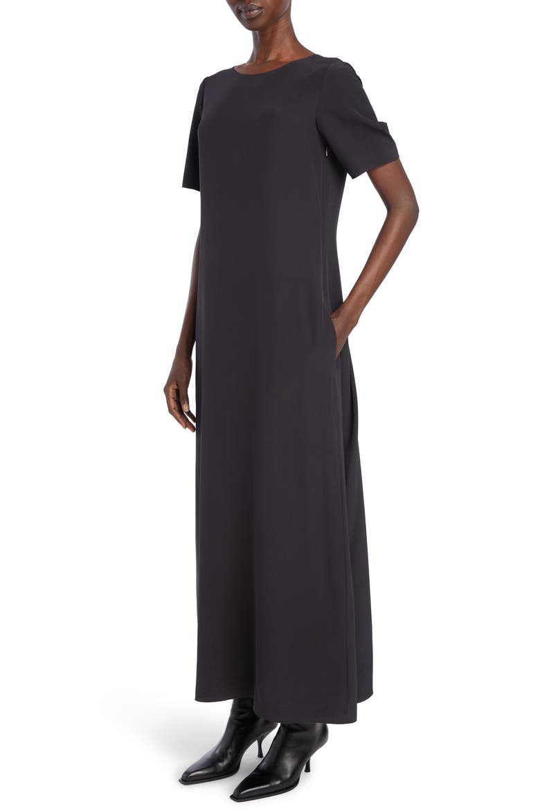 Rue Asymmetric Back Silk Shift Dress, Alternate, color, CONCRETE