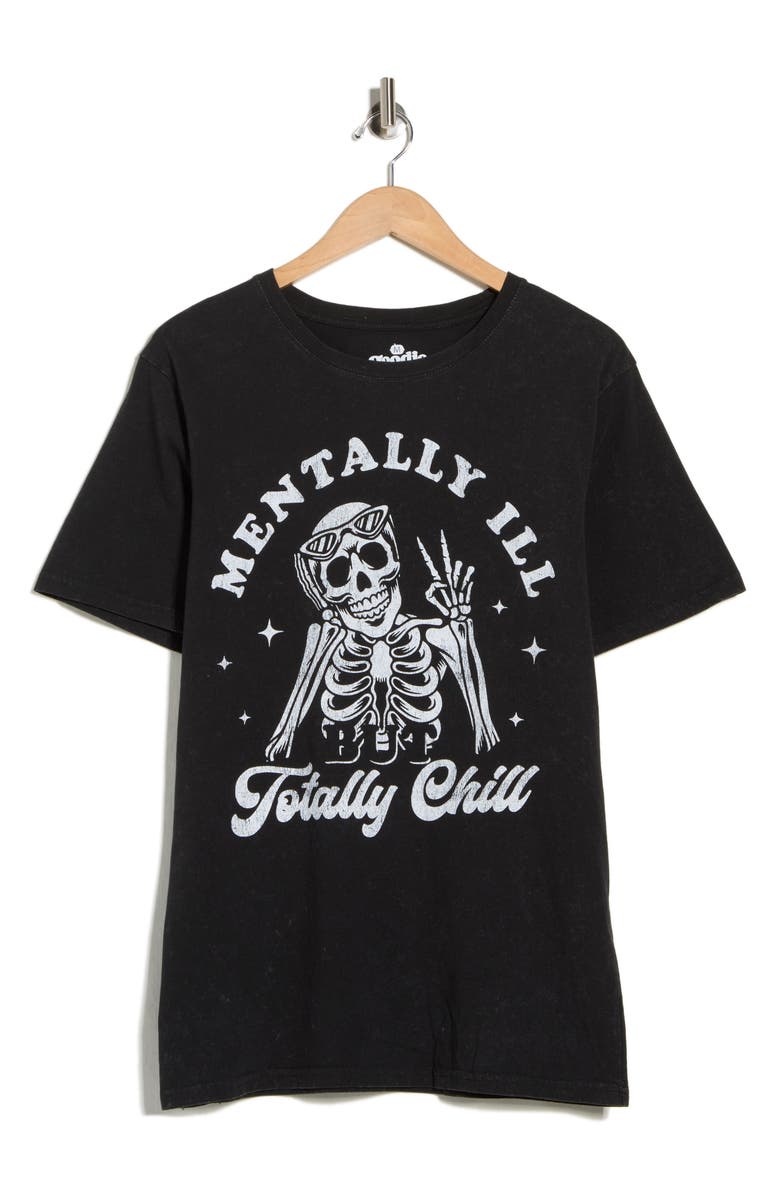 Goodie Two Sleeves Skeleton Graphic T-Shirt, Main, color, Black