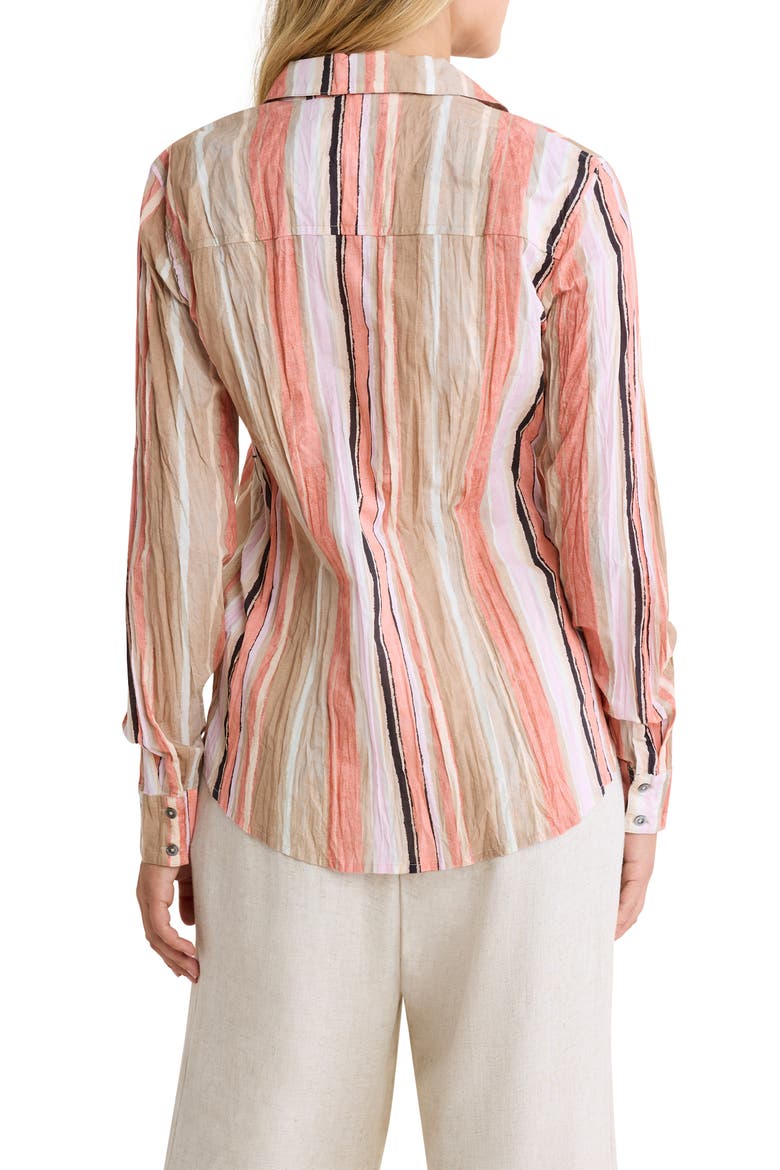 Stripe Cotton Button-Up Shirt, Alternate, color, PINK MULTI