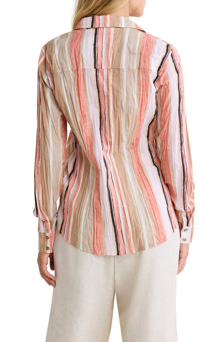 nz BY NIC AND ZOE Stripe Cotton Button-Up Shirt, Alternate, color, Pink Multi