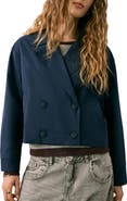 MANGO TEEN Double Breasted Crop Jacket