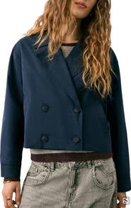 MANGO TEEN Double Breasted Crop Jacket