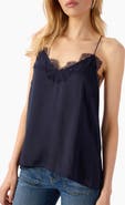CAMI NYC The Racer Lace Trim Silk Camisole