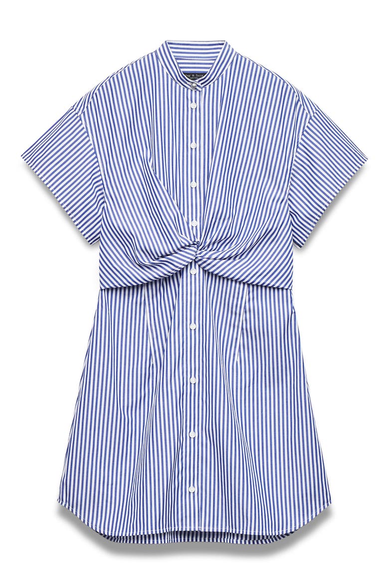 Gretchen Stripe Poplin Shirtdress, Alternate, color, NAVY STRIPE