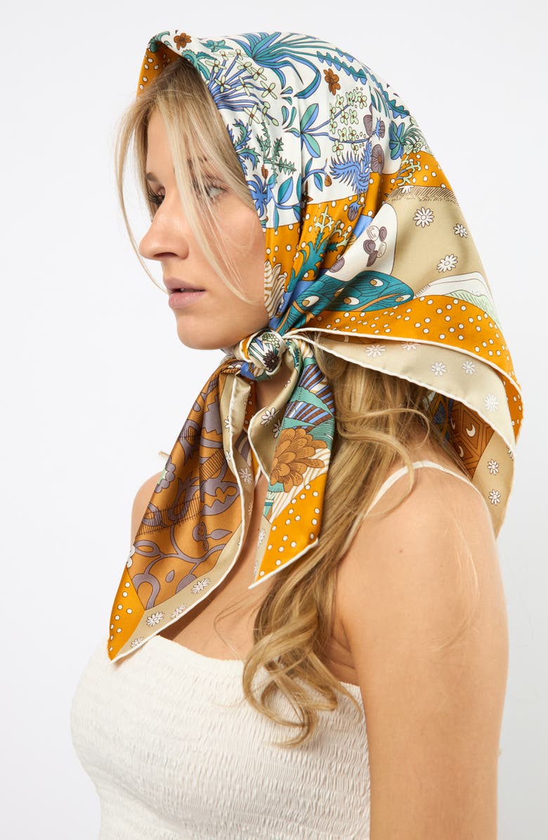 Viens Avec Moi Sunrise Large Silk Square Scarf, Alternate, color,