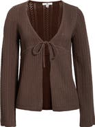 BP. Openstitch Tie Front Cardigan