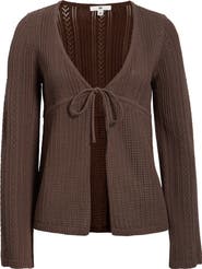 BP. Openstitch Tie Front Cardigan