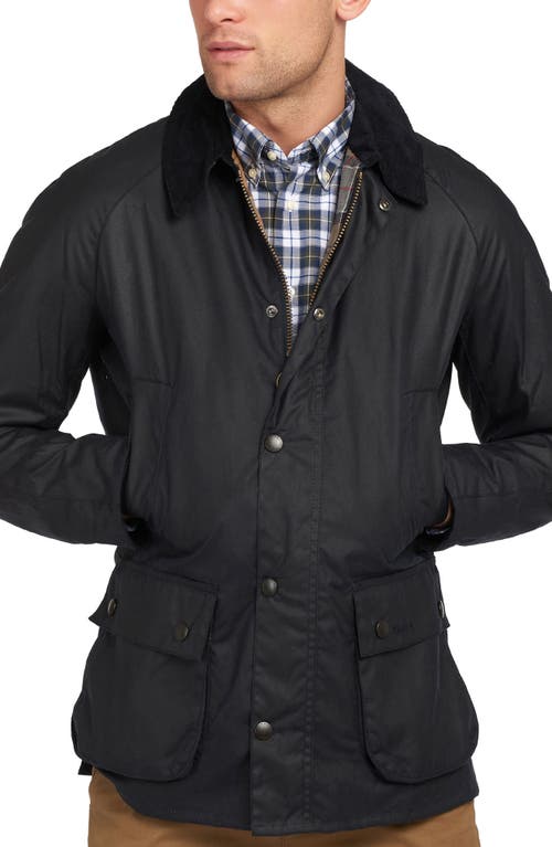 Barbour Ashby Waxed Cotton Jacket in Navy/zdnu 
