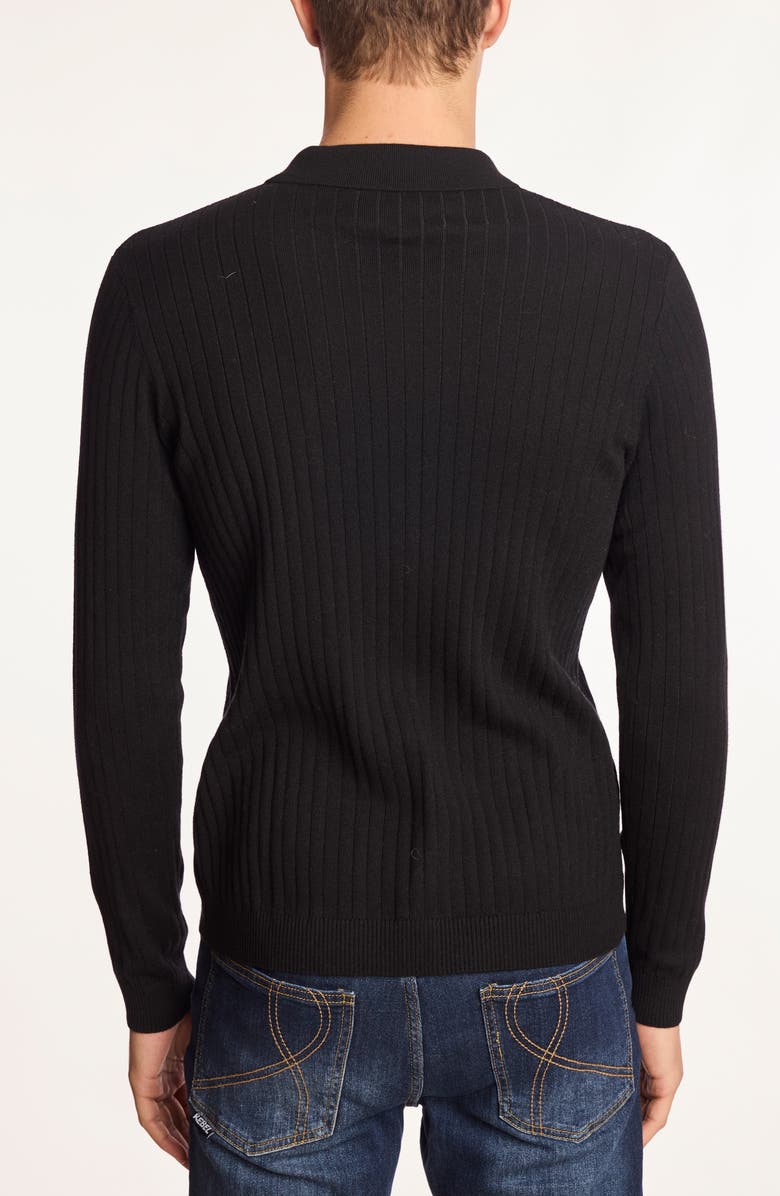 PAISLEY & GRAY Rib Button-Up Polo, Alternate, color, Black Onyx