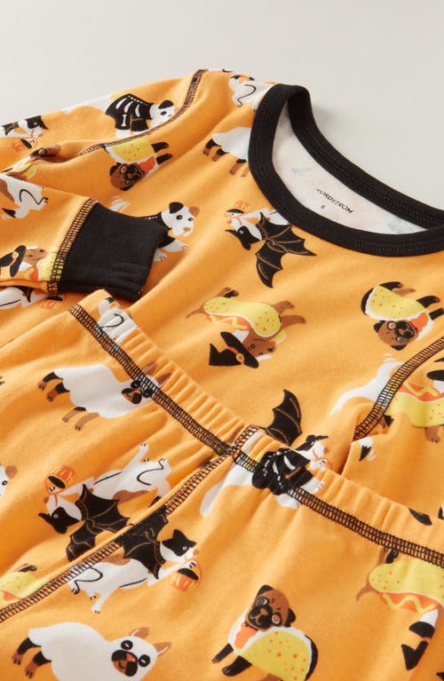 Nordstrom Kids' Print Fitted Cotton Pajamas In Orange