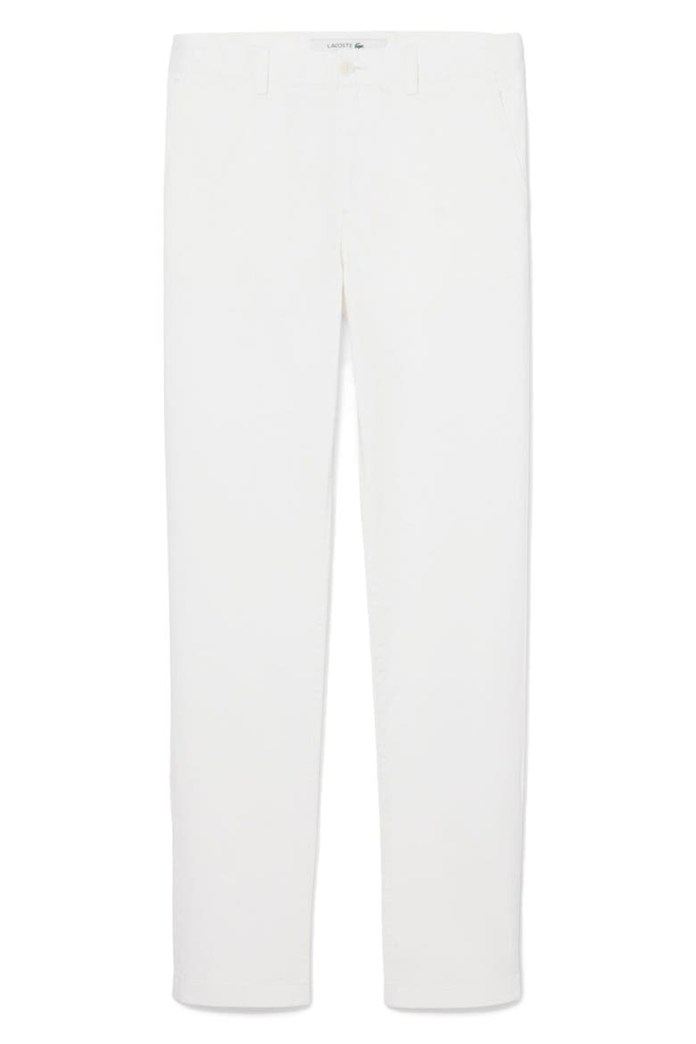 Flat Front Cotton Stretch Twill Chinos, Main, color, FLOUR