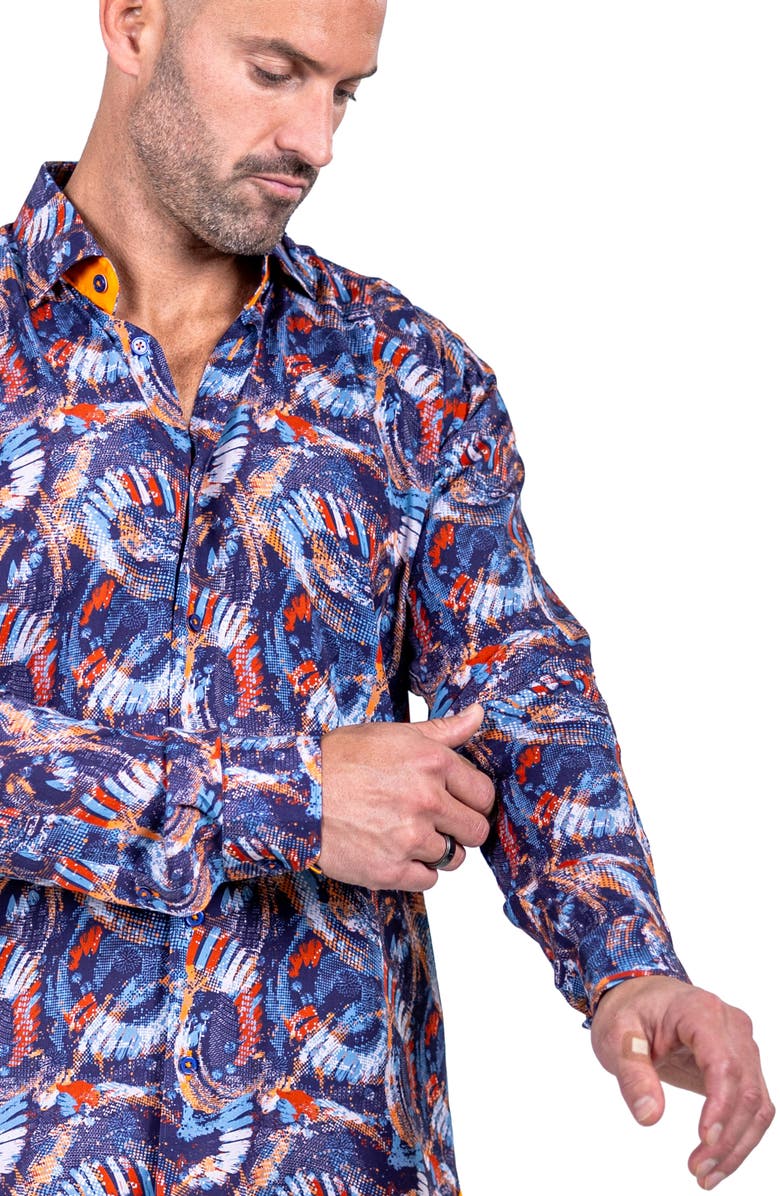 Maceoo Fibonacci Marthyr 0278 Contemporary Fit Button-Up Shirt, Alternate, color, Blue