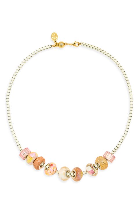 Pastel Bead Charm Necklace