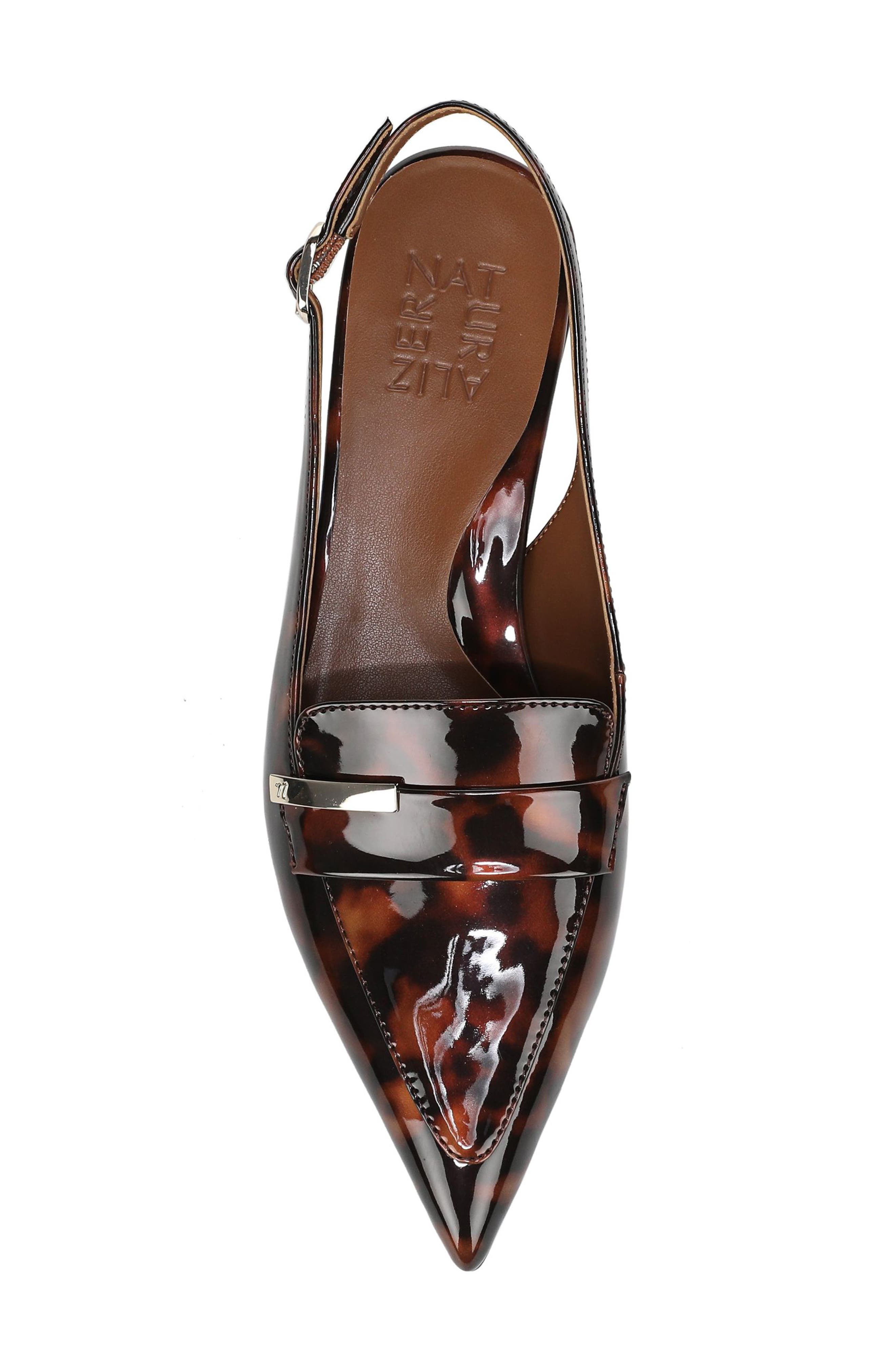 Sloane Pointed Toe Slingback Pump, Alternate, color, TORTOISE BROWN FAUX LEATHER