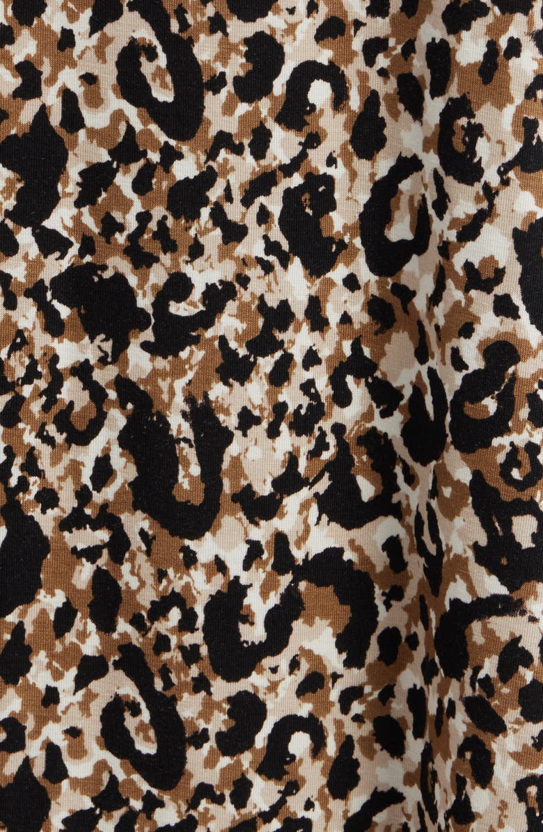 Loveappella Roll Top Leopard Print Maxi Skirt, Alternate, color, Brown