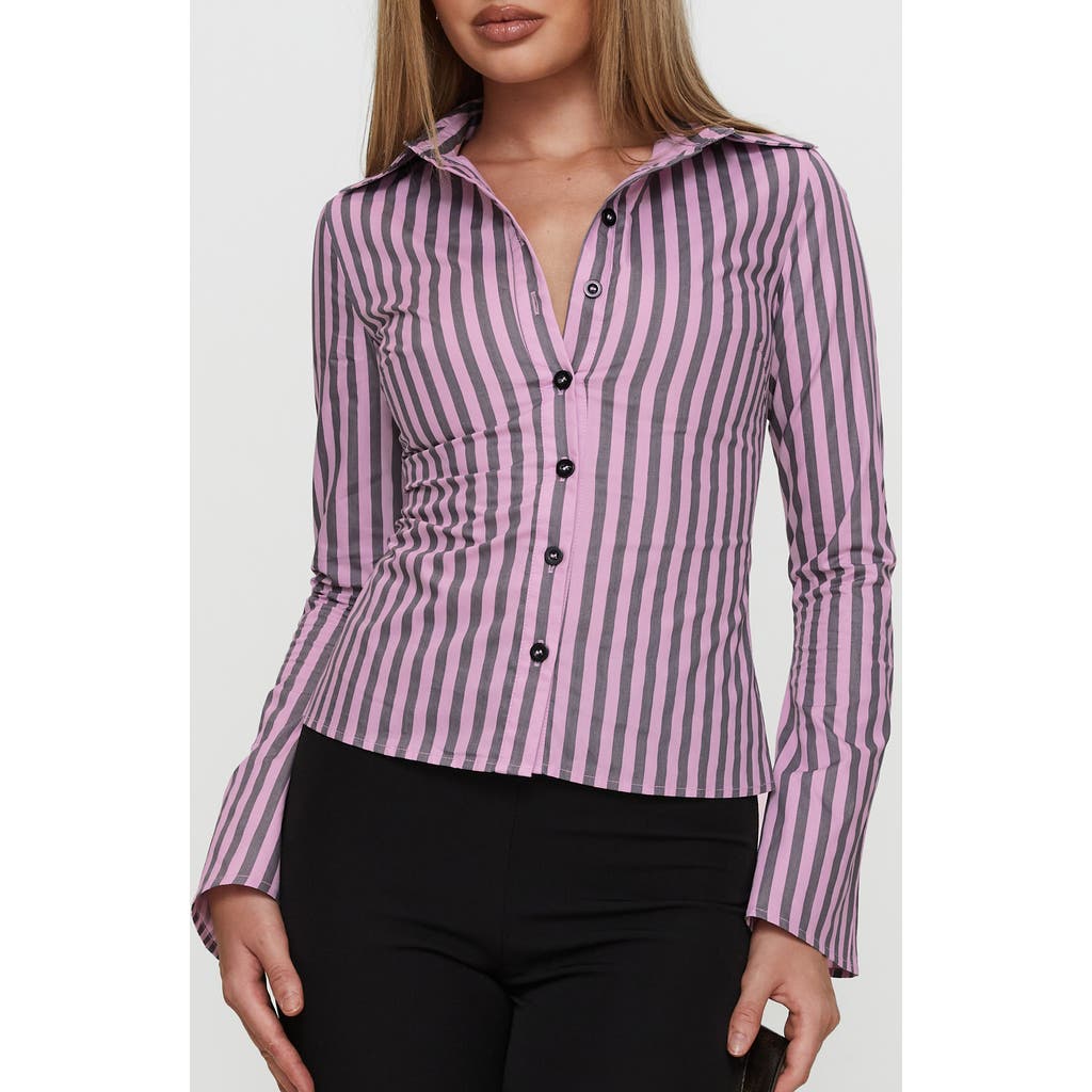Princess Polly You Hear Me Stripe Cotton Button-up Shirt