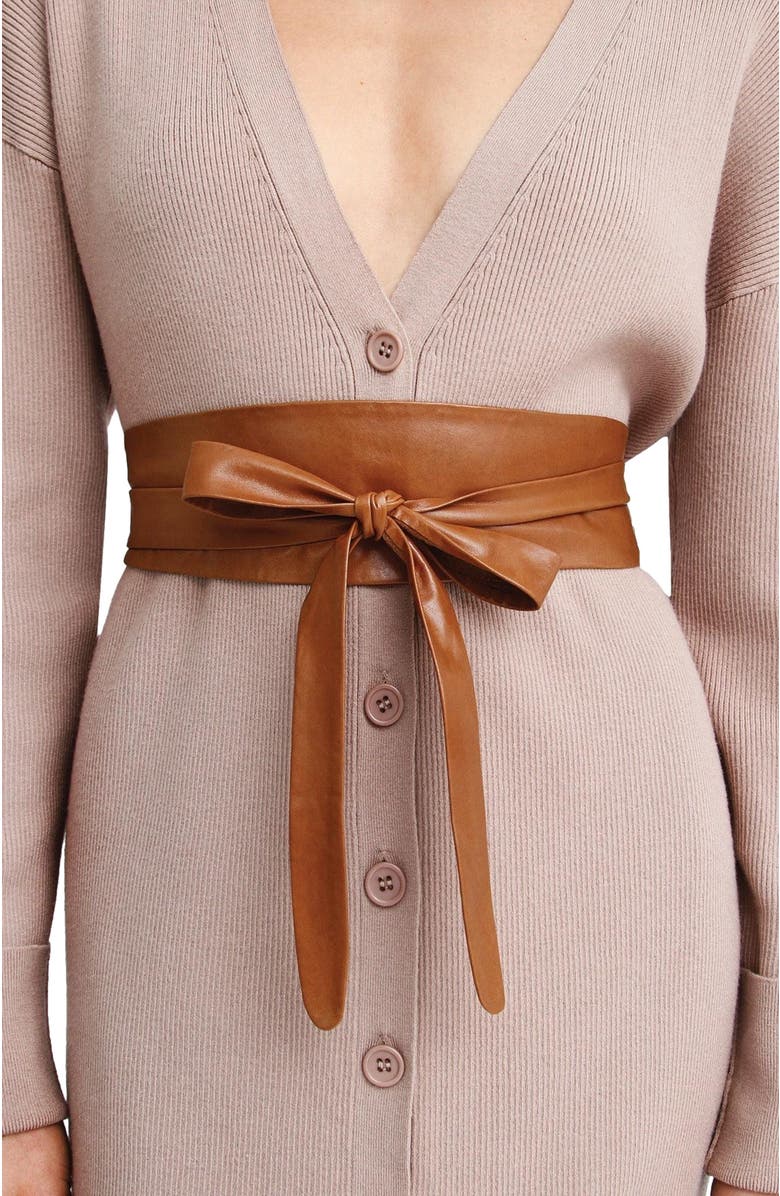 Belle & Bloom Odyssey Soft Wrap Leather Belt, Alternate, color, Brown