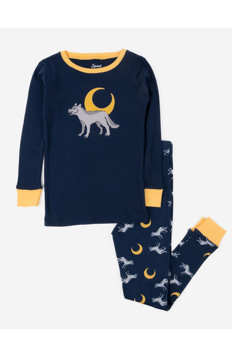 Leveret Kids Two-Piece Cotton Printed Matching Family Pajamas, Animal Friends, Main, color, Wolf