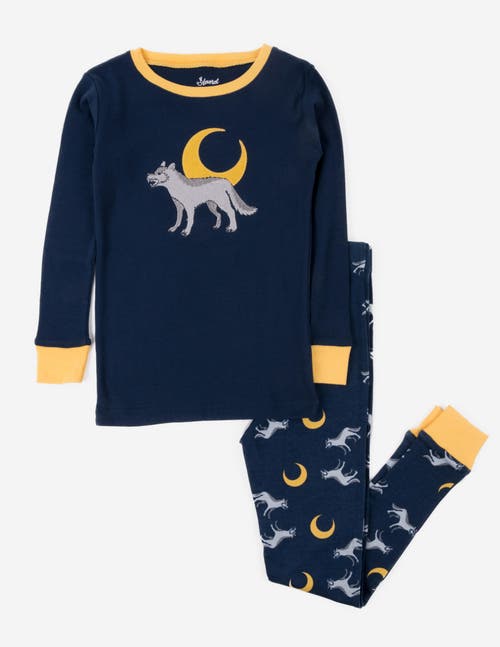 Leveret Kids'  Two-piece Cotton Printed Matching Family Pajamas, Animal Friends In Blue