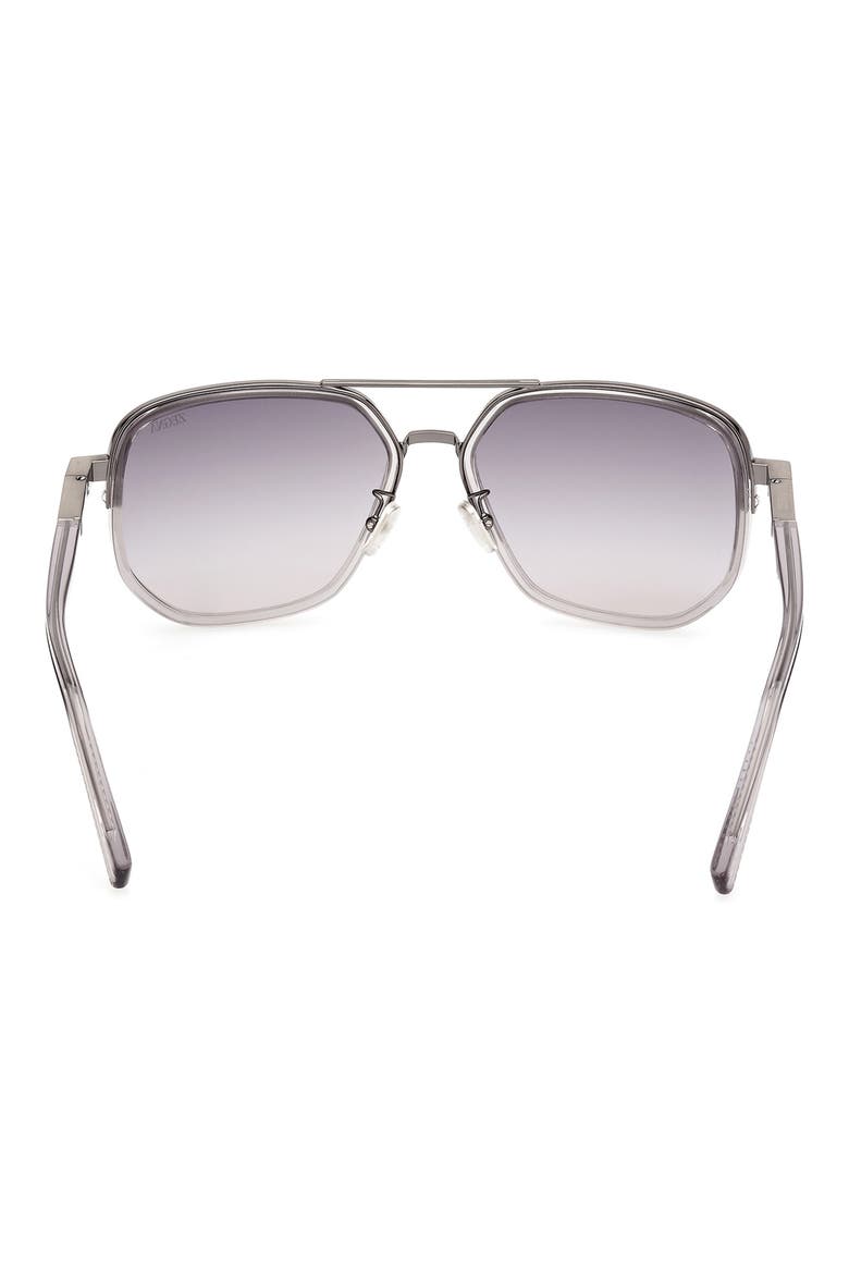 56mm Navigator Polarized Sunglasses, Alternate, color, SHINY TRANSPARENT GREY