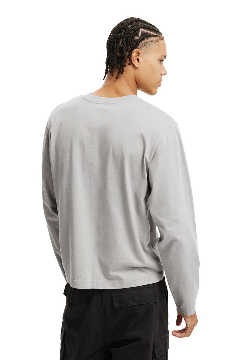 Cotton On Men's Cropped Fit Long Sleeve, Alternate, color, Overcast Grey