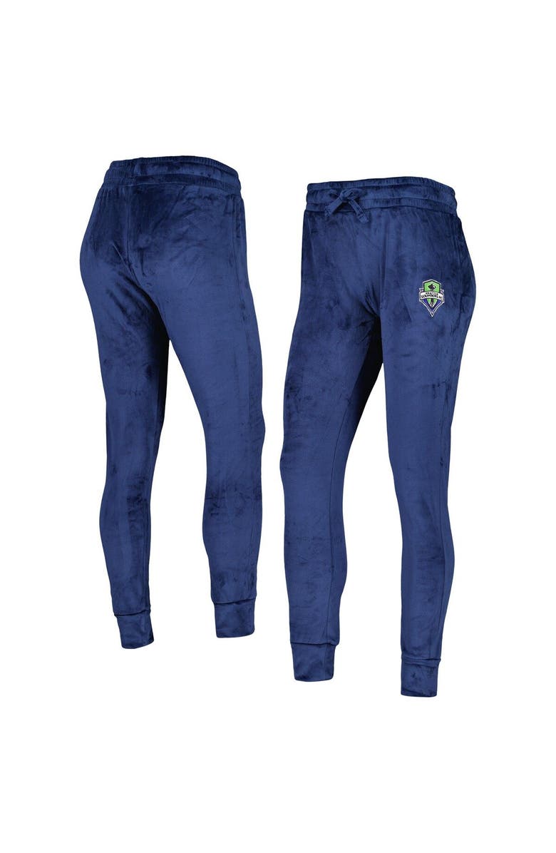 CONCEPTS SPORT Women's Concepts Sport Navy Seattle Sounders FC Intermission Velour Cuffed Pants, Main, color, Navy