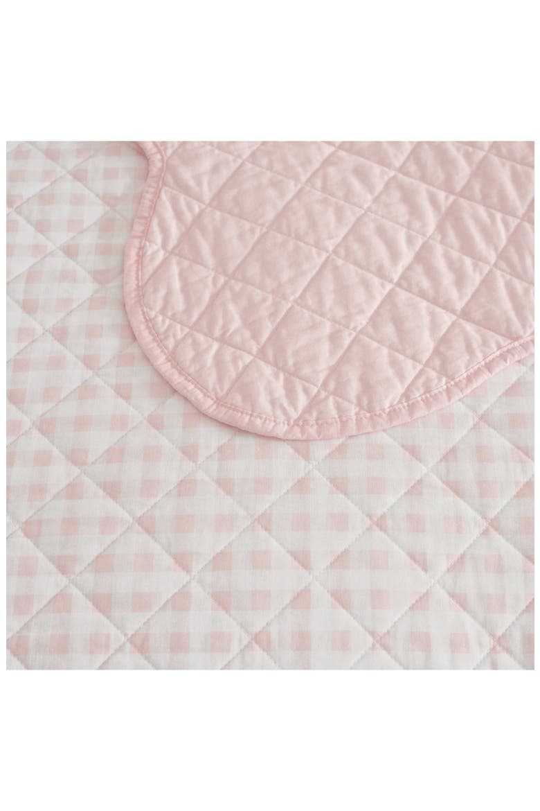Olivia Gingham Cotton Percale Quilt Set, Alternate, color, SOFT PINK