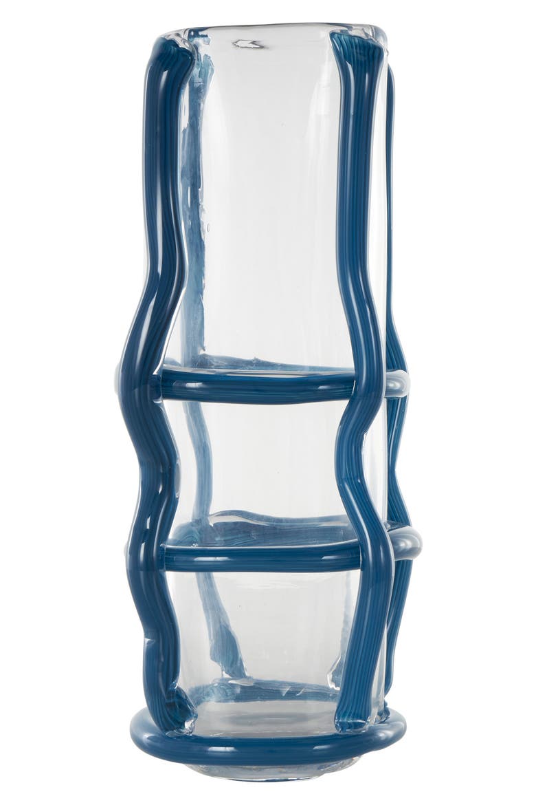 Blue Recycled Glass Vase, Alternate, color, BLUE