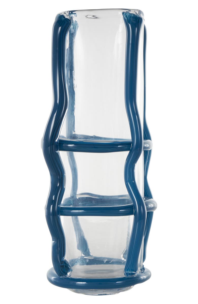 VIVIAN LUNE HOME Blue Recycled Glass Vase, Alternate, color,