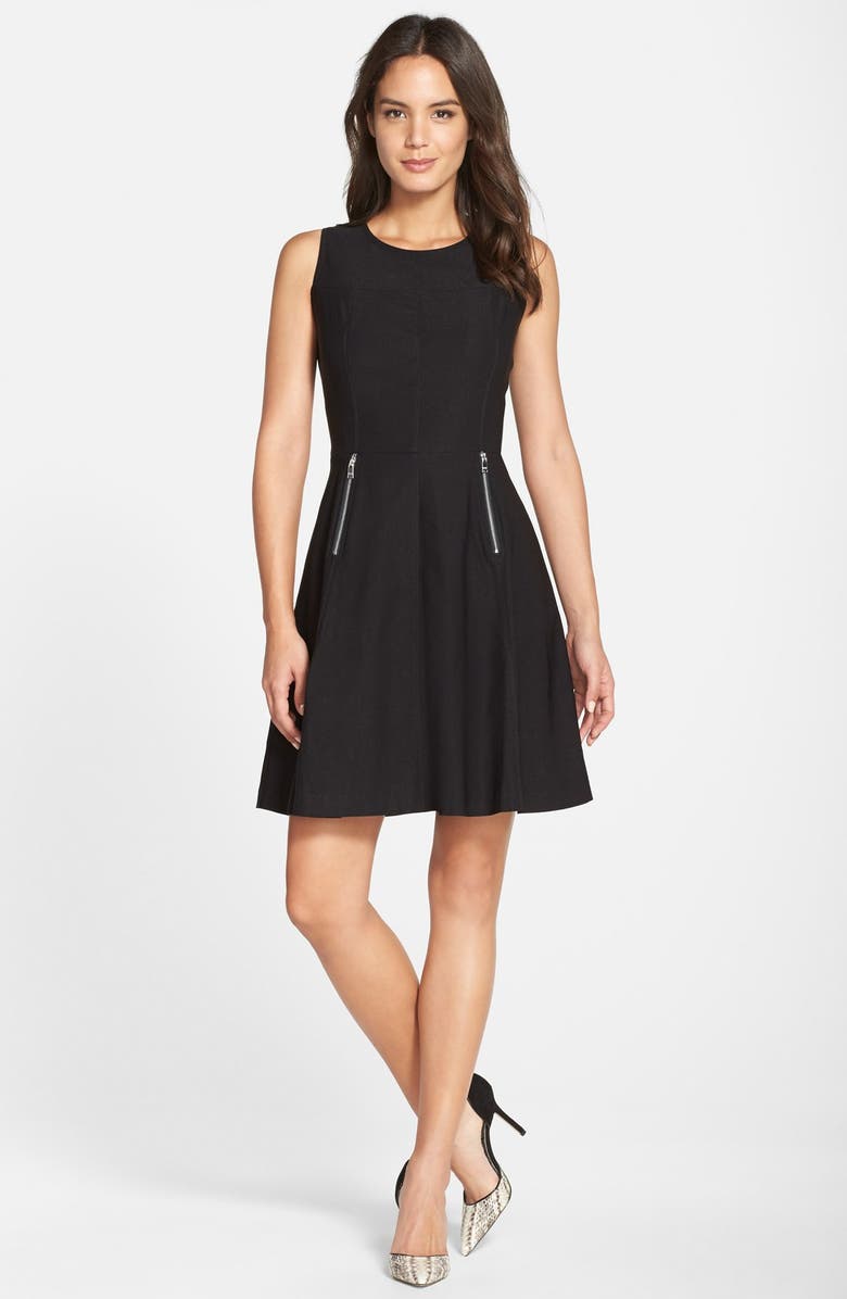 Marc New York by Andrew Marc Twill Fit & Flare Dress, Alternate, color, 