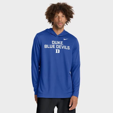 Men
s Nike Royal Duke Blue Devils 2025 Sideline Dri-FIT Long Sleeve Hoodie T-Shirt