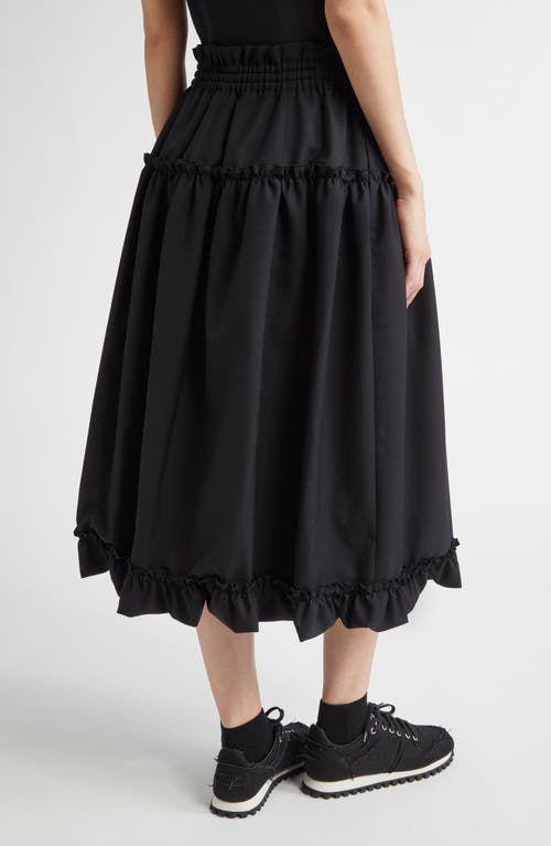Noir Kei Ninomiya Tropical Wool Midi Skirt In Black