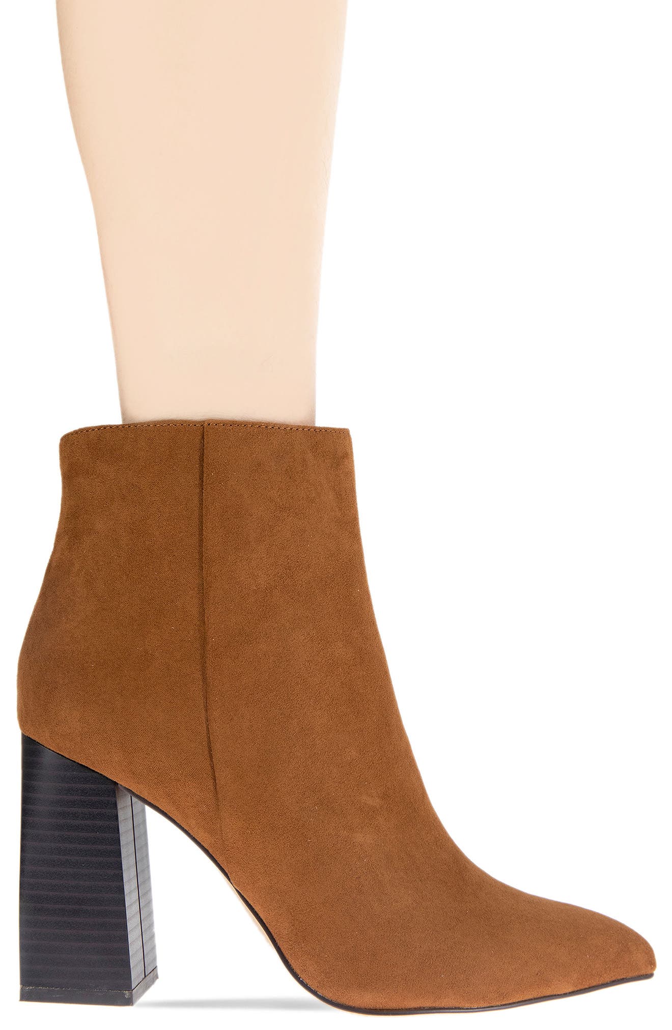 Briel Pointy Toe Bootie, Alternate, color, CAMEL MICROSUEDE