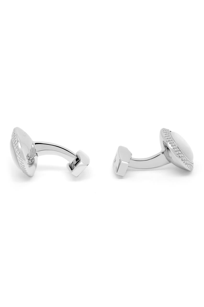 Mother-of-Pearl Bullseye Cuff Links, Alternate, color, WHITE